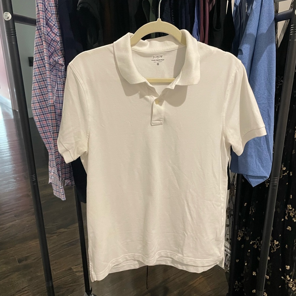 J. Crew Crisp White Polo Shirt